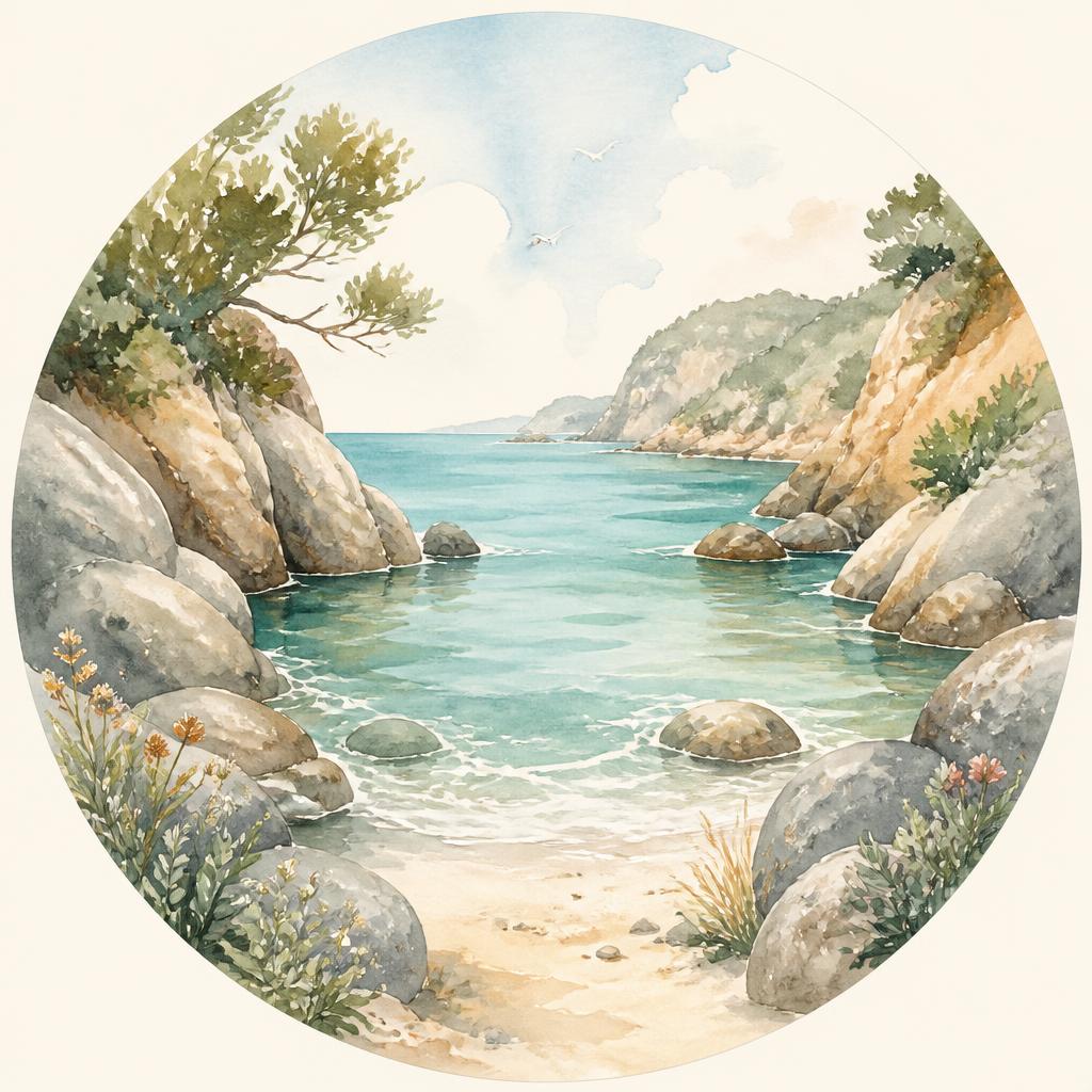 Watercolor illustration for The Cove